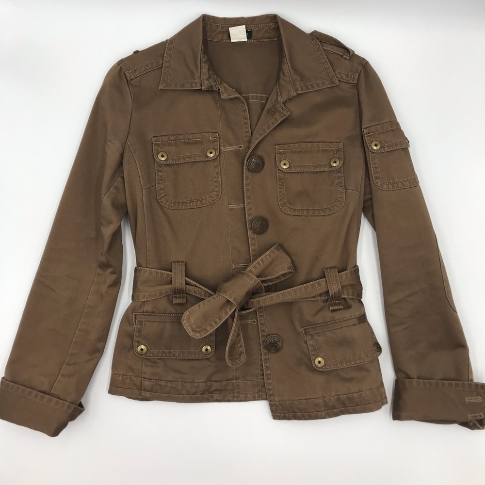 j crew blazer womens cotton tan xs